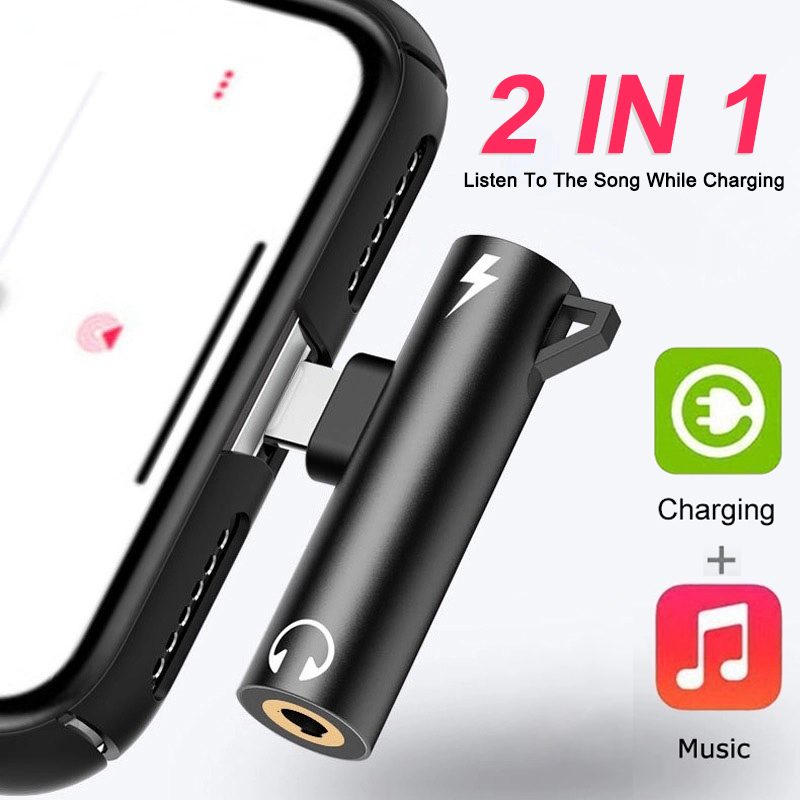 Wired Earphone Lightning - Adaptateur de charge audio 2 en